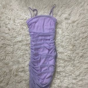 Lilac Rushed Bodycon Dress